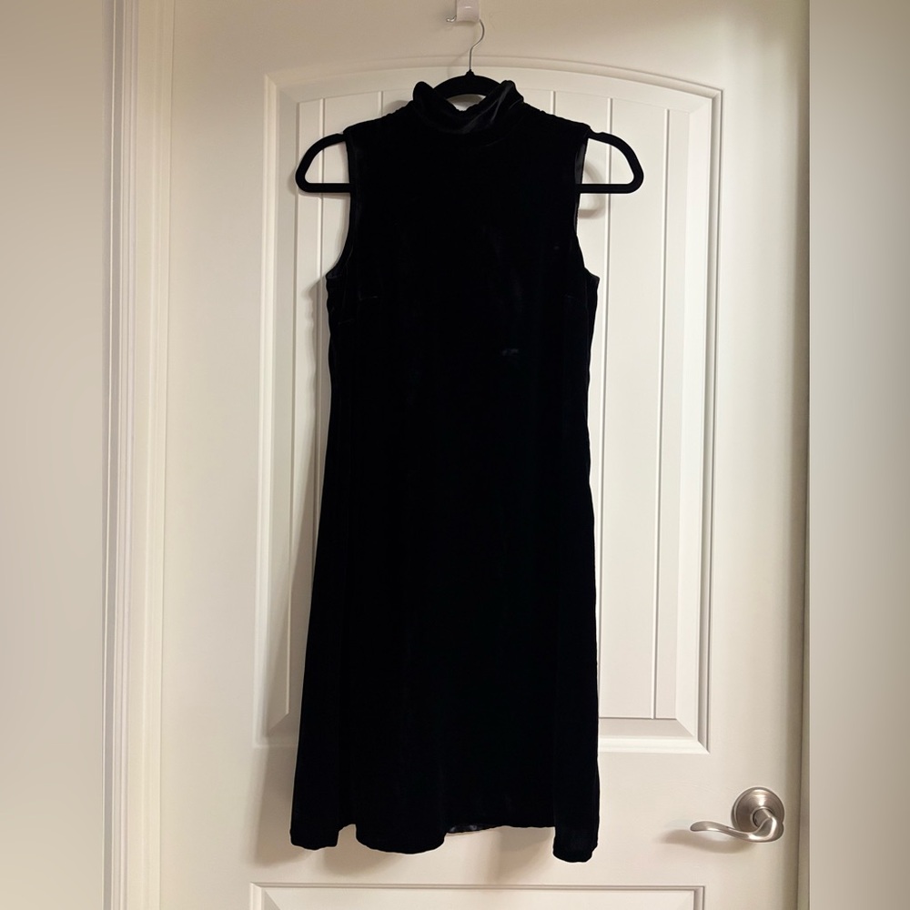 Boden Elegant Black Velvet Midi Dress